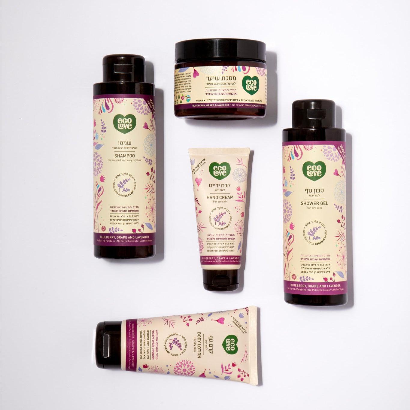 מרכך לשיער צבוע ויבש מאוד פירות סגולים - 1 ליטר ecoLove