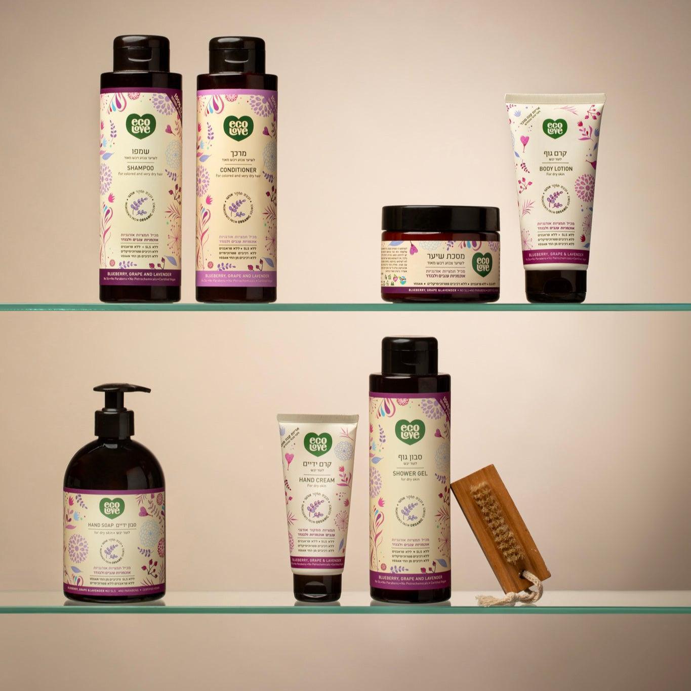 סבון גוף לעור יבש - פירות סגולים - 1 ליטר ecoLove