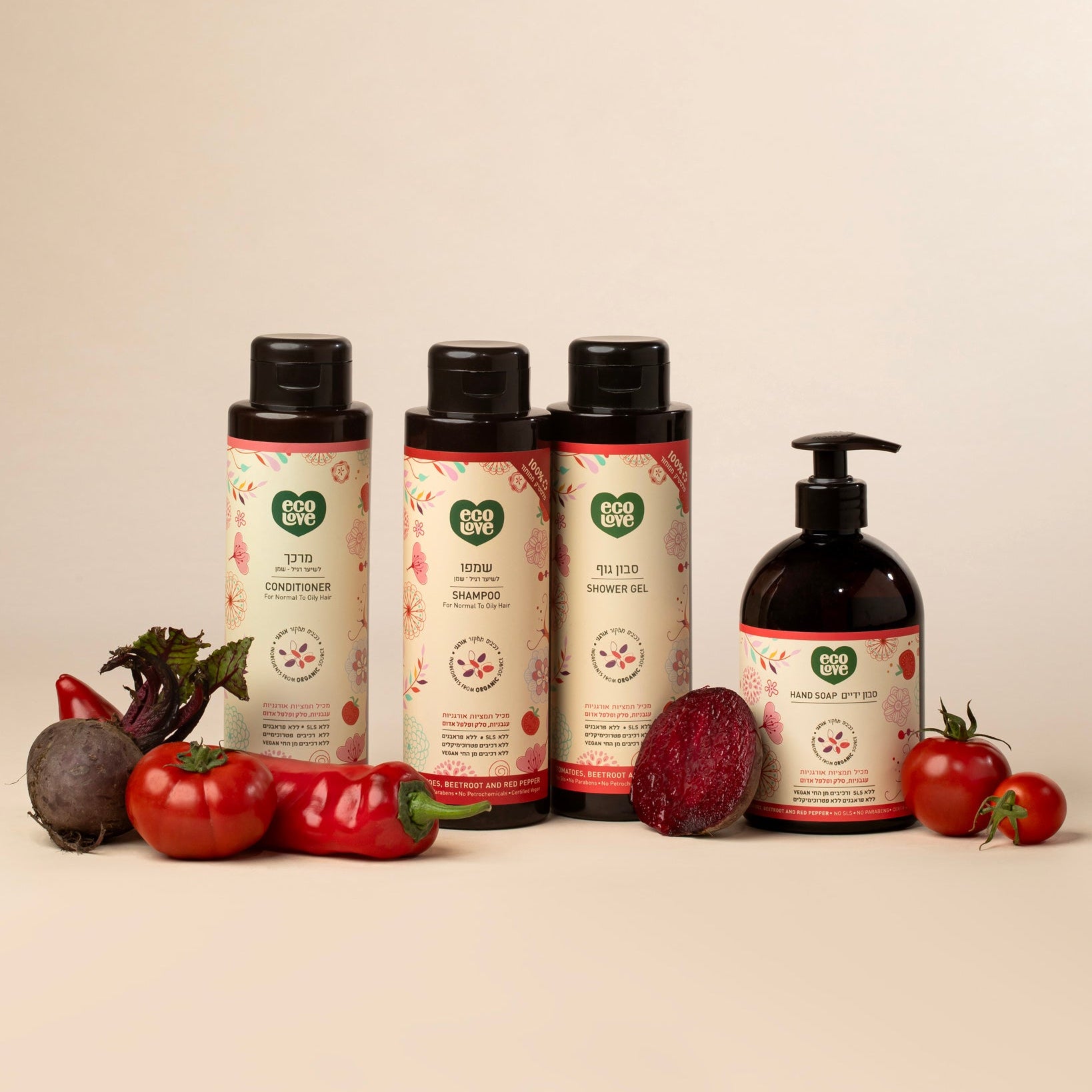 סבון גוף ירקות אדומים - 1 ליטר ecoLove