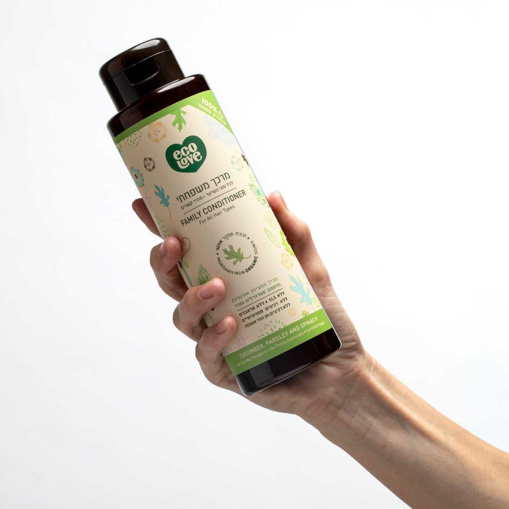 מרכך שיער משפחתי ירקות ירוקים לכל סוגי השיער ecoLove