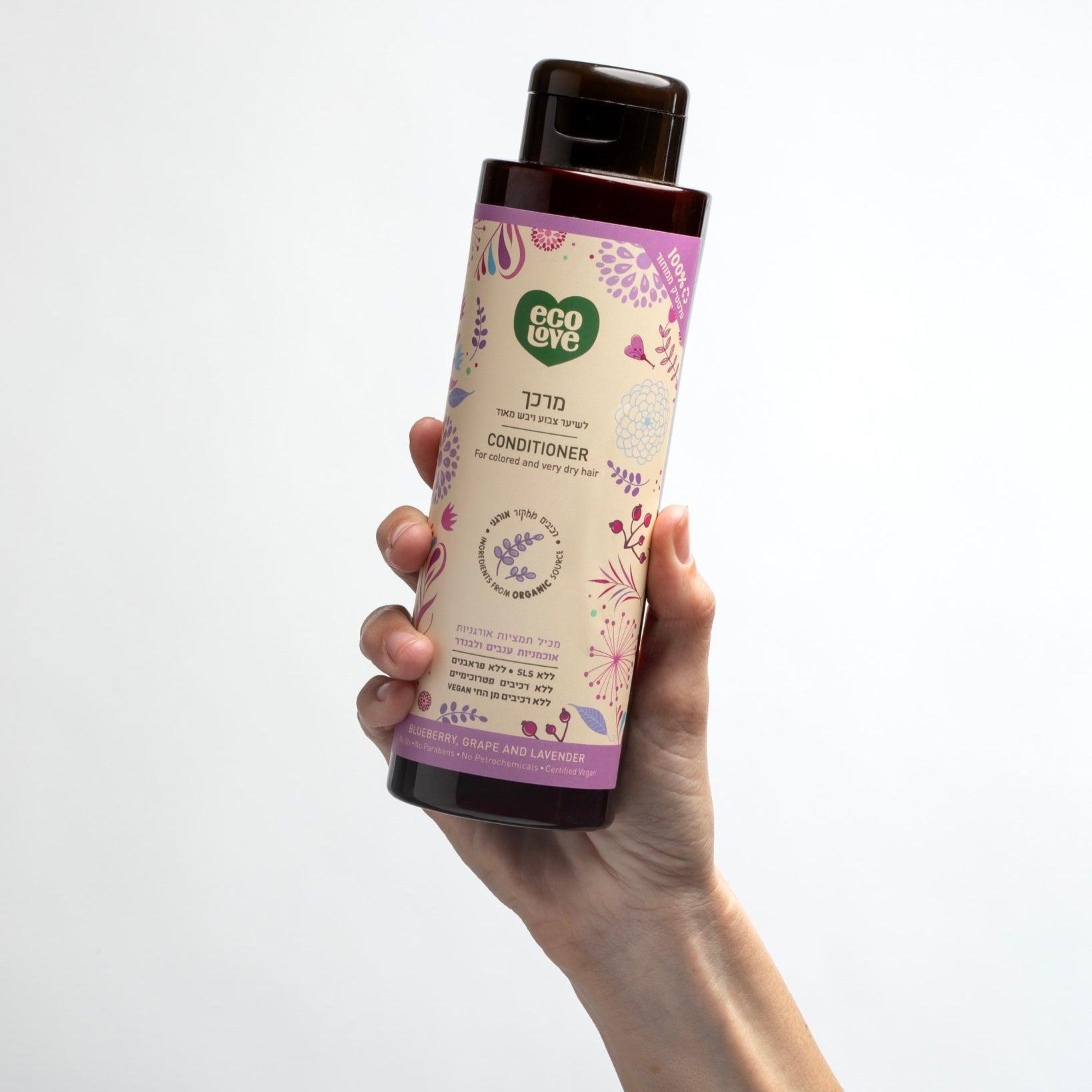 מרכך לשיער צבוע ויבש מאוד פירות סגולים ecoLove