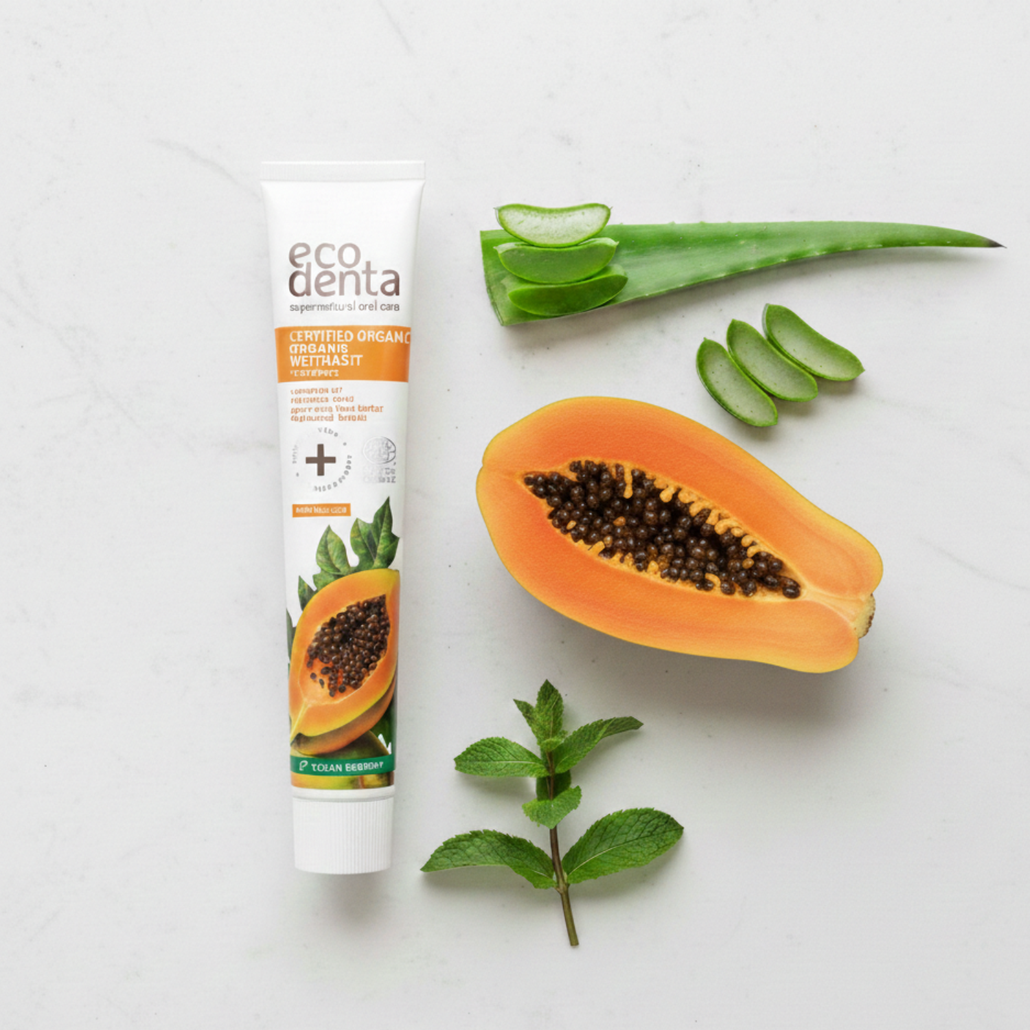 משחת שיניים אורגנית להלבנה עם פפאיה