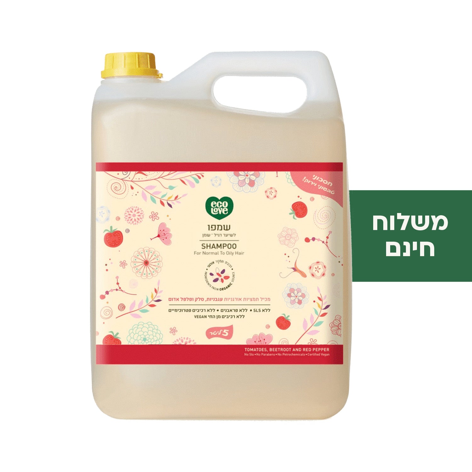 שמפו לשיער רגיל עד שמן, אריזת חיסכון 5 ליטר