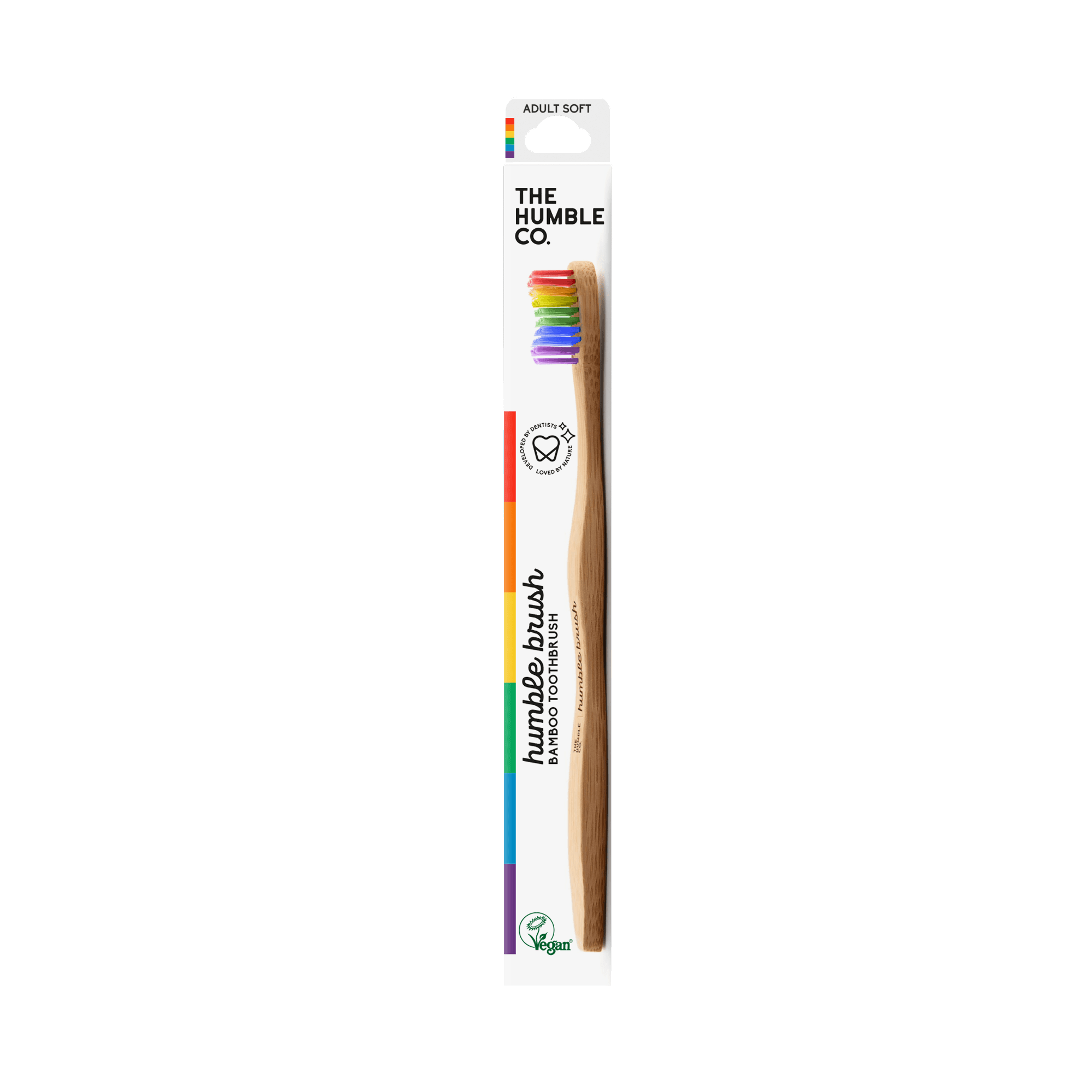 מברשת שיניים  מבמבוק - מבוגרים Soft צבעי הקשת Humble Brush