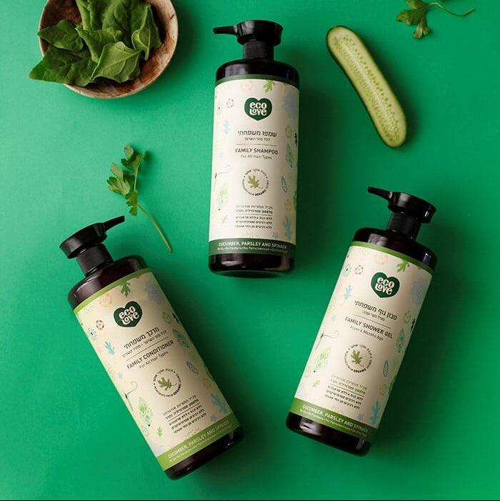 סבון גוף משפחתי טבעי מגיל חצי שנה - 1 ליטר ecoLove
